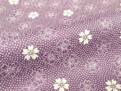 平和屋着物▽小紋 単衣 舞桜文 洗える着物 DAAV5602az