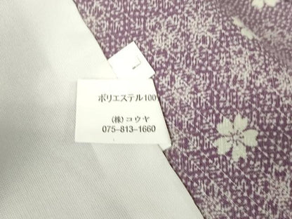 平和屋着物▽小紋 単衣 舞桜文 洗える着物 DAAV5602az