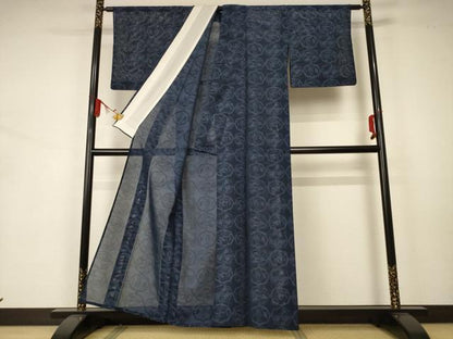 平和屋着物＊夏物 小紋 紗 花丸文 正絹 逸品 AAAZ8561jd