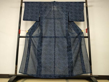 平和屋着物＊夏物 小紋 紗 花丸文 正絹 逸品 AAAZ8561jd