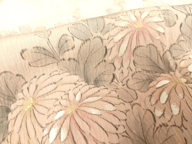 平和屋着物▽訪問着 単衣 刺繍 手描き 菊 暈し染め 正絹 逸品 DAAV5625az