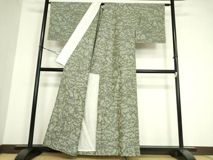 平和屋着物▽上質な紬 単衣 霞文 正絹 逸品 未使用 DAAV5611az