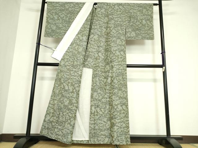 平和屋着物▽上質な紬 単衣 霞文 正絹 逸品 未使用 DAAV5611az