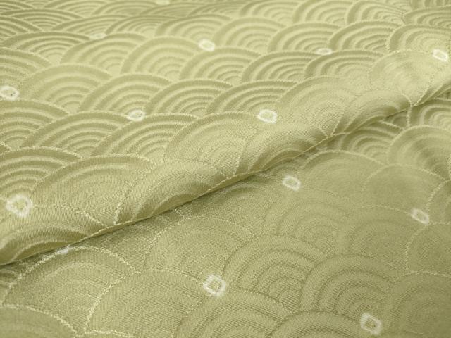 平和屋着物▽上質な小紋 単衣 絞り 青海波 正絹 逸品 未使用 DAAV5618az