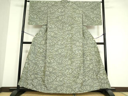平和屋着物▽上質な紬 単衣 霞文 正絹 逸品 未使用 DAAV5611az