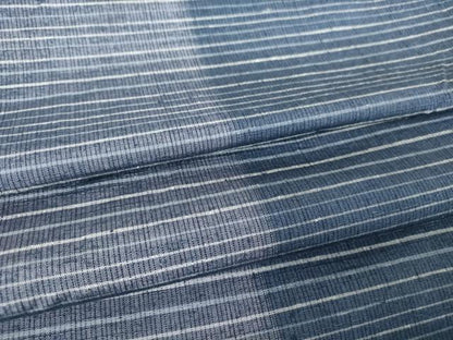 平和屋着物▽西陣 高山紬 単衣 縞 反端付き 正絹 逸品 DAAV5615az