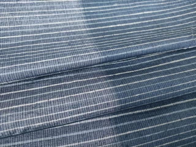 平和屋着物▽西陣 高山紬 単衣 縞 反端付き 正絹 逸品 DAAV5615az