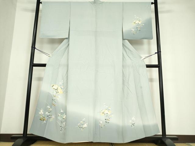 平和屋着物▽訪問着 単衣 友禅 作家物 地紙花文 暈し染め 正絹 逸品 DAAV5658az