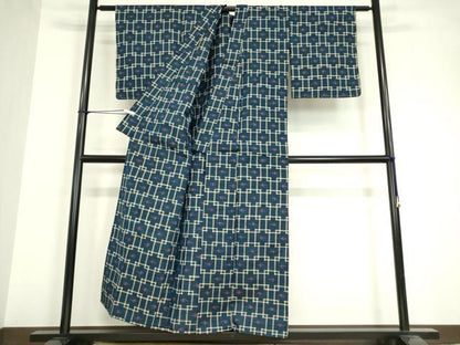 平和屋着物▽上質な紬 単衣 燕絣 正絹 逸品 DAAV5643az