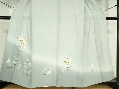 平和屋着物▽訪問着 単衣 友禅 作家物 地紙花文 暈し染め 正絹 逸品 DAAV5658az