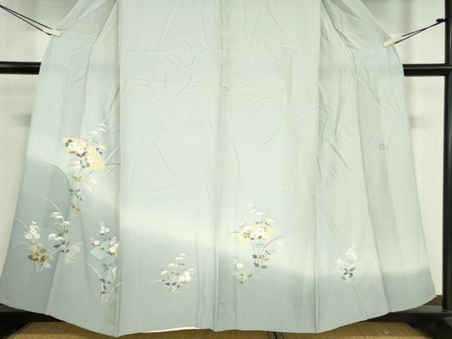 平和屋着物▽訪問着 単衣 友禅 作家物 地紙花文 暈し染め 正絹 逸品 DAAV5658az
