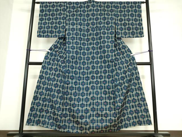 平和屋着物▽上質な紬 単衣 燕絣 正絹 逸品 DAAV5643az