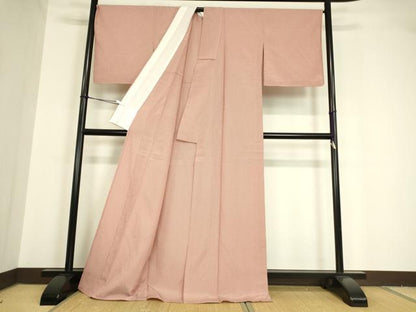 平和屋着物▽本塩沢　単衣　縞　正絹　逸品　DAAV5679az