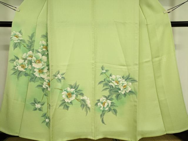 平和屋着物▽訪問着 単衣 枝花文 手描き 正絹 逸品 DAAV5578az