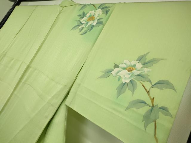 平和屋着物▽訪問着 単衣 枝花文 手描き 正絹 逸品 DAAV5578az