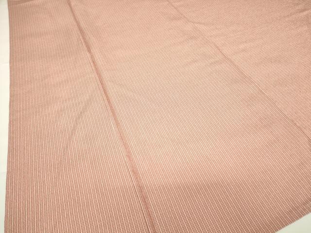 平和屋着物▽本塩沢　単衣　縞　正絹　逸品　DAAV5679az