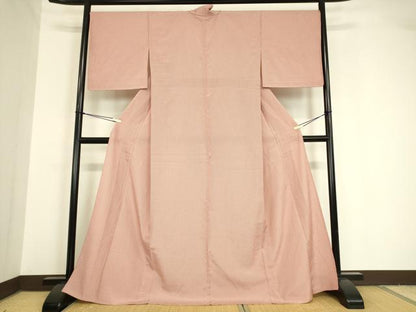 平和屋着物▽本塩沢　単衣　縞　正絹　逸品　DAAV5679az