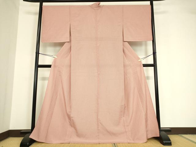 平和屋着物▽本塩沢　単衣　縞　正絹　逸品　DAAV5679az