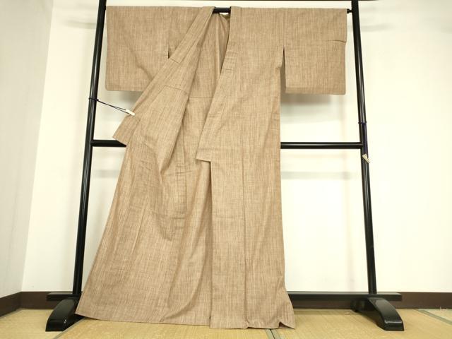 平和屋着物▽上質な小紋 単衣 霞文 綿 逸品 DAAV5682az