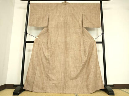 平和屋着物▽上質な小紋 単衣 霞文 綿 逸品 DAAV5682az