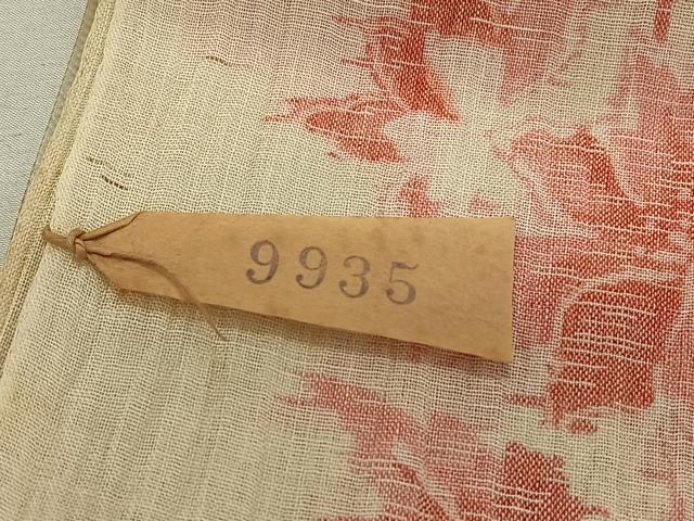 平和屋着物＊夏物　本場小千谷ちぢみ　反物　草花文　証紙付き　着尺　麻　逸品　未使用　CAAX3295qv