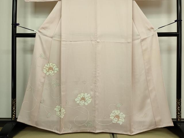 平和屋着物▽訪問着　単衣　駒刺繍　花唐草文　金彩　正絹　逸品　DAAV9977sf