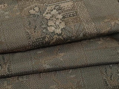 平和屋着物▽本場大島紬 単衣 9マルキ 風景草花文 正絹 逸品 DAAV9990sf