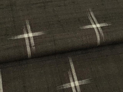 平和屋着物▽上質な紬 単衣 十字絣 正絹 逸品 DAAV9984sf