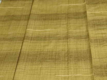 平和屋着物▽上質な紬 単衣 横段文 正絹 逸品 DAAV9988sf