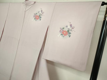 平和屋着物▽訪問着 単衣 結び紐花文 暈し染め 金彩 正絹 逸品 DAAV9981sf