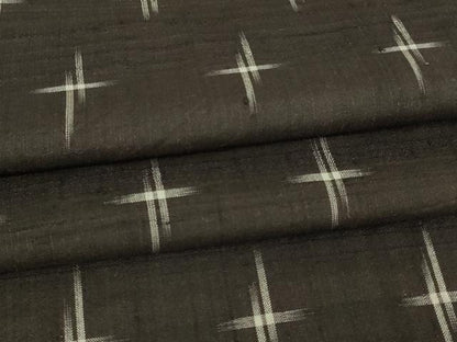 平和屋着物▽上質な紬 単衣 十字絣 正絹 逸品 DAAV9984sf
