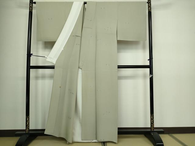 平和屋着物▽上質な小紋 単衣 友禅 作家物 草花文 正絹 逸品 DAAV9980sf