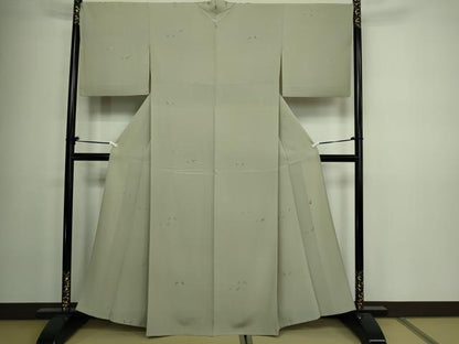 平和屋着物▽上質な小紋 単衣 友禅 作家物 草花文 正絹 逸品 DAAV9980sf