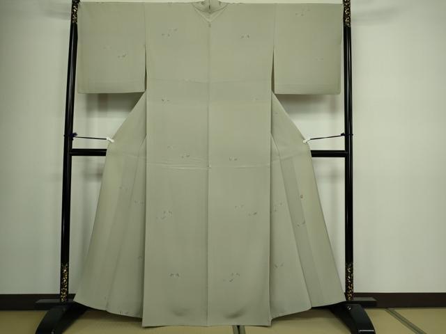 平和屋着物▽上質な小紋 単衣 友禅 作家物 草花文 正絹 逸品 DAAV9980sf