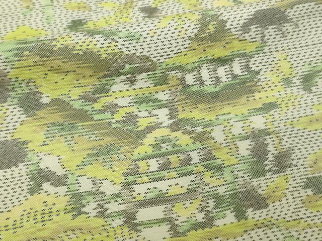 平和屋着物▽本場大島紬　白大島　単衣　総絣　風景文　正絹　逸品　DAAV9998sf
