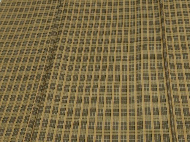 平和屋着物▽上質な紬 単衣 格子 正絹 逸品 DAAW9167sf