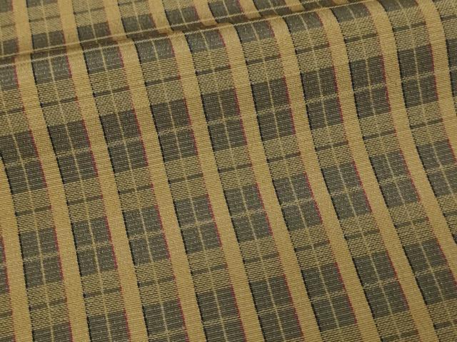 平和屋着物▽上質な紬 単衣 格子 正絹 逸品 DAAW9167sf