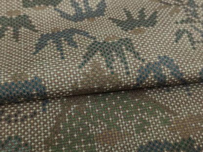 平和屋着物▽本場大島紬　単衣　9マルキ　草葉文　正絹　逸品　DAAW9163sf