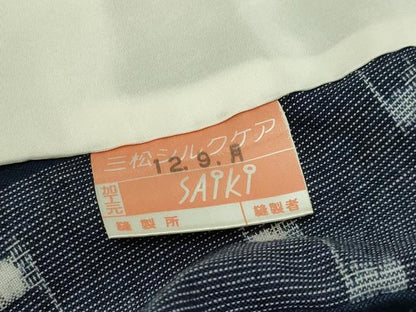 平和屋着物▽久留米絣　単衣　変わり格子　綿　逸品　DAAV9994sf