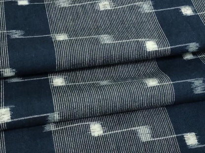 平和屋着物▽久留米絣　単衣　変わり格子　綿　逸品　DAAV9994sf