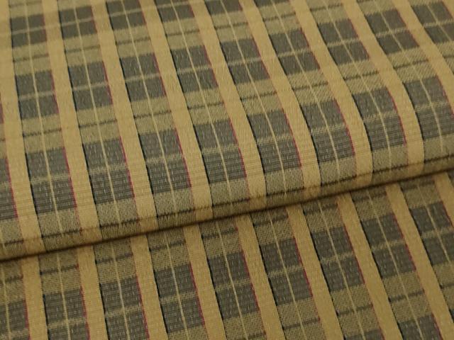平和屋着物▽上質な紬 単衣 格子 正絹 逸品 DAAW9167sf