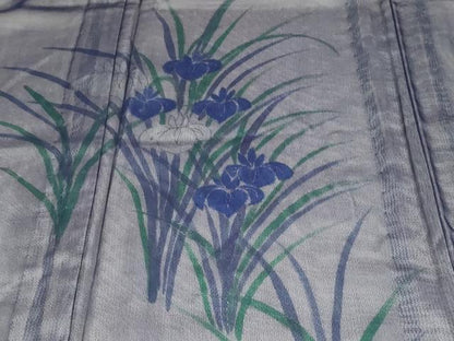 平和屋着物▽訪問着 無双 紗袷 紗×絽 草花文 正絹 逸品 DAAW9172sf