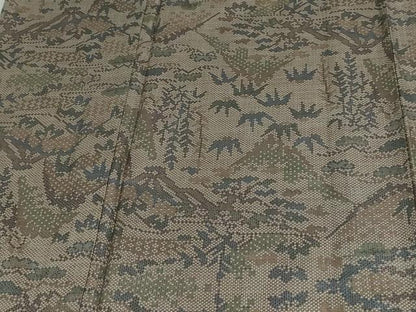 平和屋着物▽本場大島紬　単衣　9マルキ　草葉文　正絹　逸品　DAAW9163sf