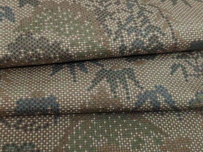 平和屋着物▽本場大島紬　単衣　9マルキ　草葉文　正絹　逸品　DAAW9163sf