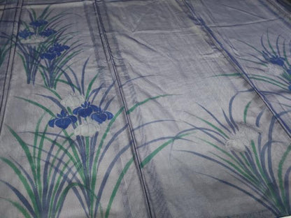 平和屋着物▽訪問着 無双 紗袷 紗×絽 草花文 正絹 逸品 DAAW9172sf