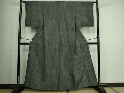 平和屋着物▽上質な紬　単衣　間道　正絹　逸品　DAAV9997sf