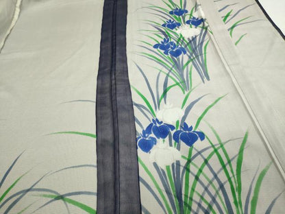 平和屋着物▽訪問着 無双 紗袷 紗×絽 草花文 正絹 逸品 DAAW9172sf