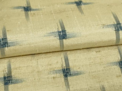 平和屋着物▽上質な紬 単衣 絣文様 正絹 逸品 DAAV9996sf