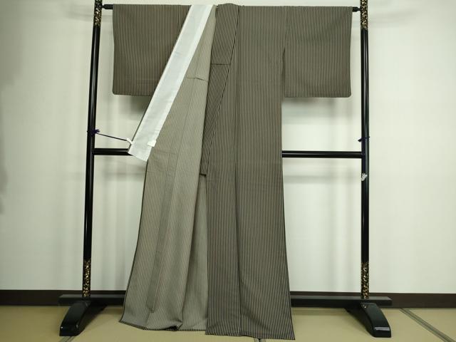 平和屋着物▽小紋 単衣 間道 洗える着物 DAAW9181sf