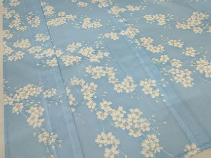 平和屋着物＊夏物 小紋 絽 桜文 洗える着物 AABA2765jd